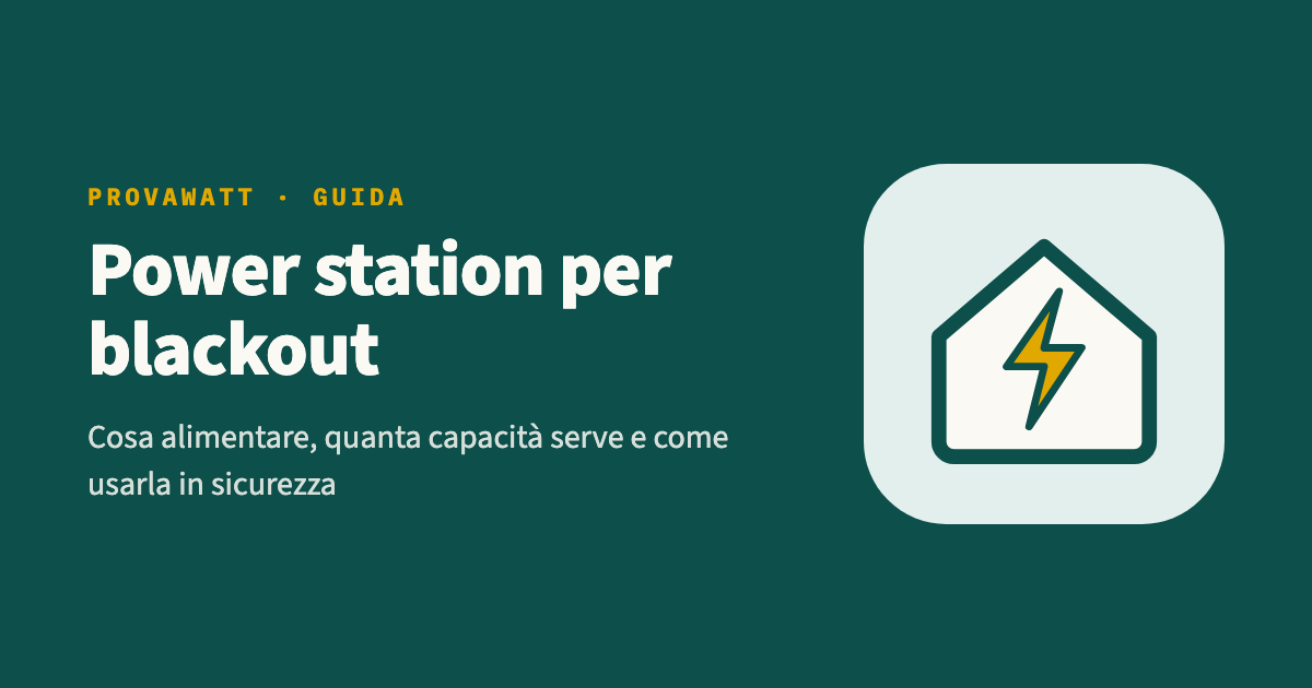 Power station per blackout: batteria di emergenza per casa per router, luci e frigorifero